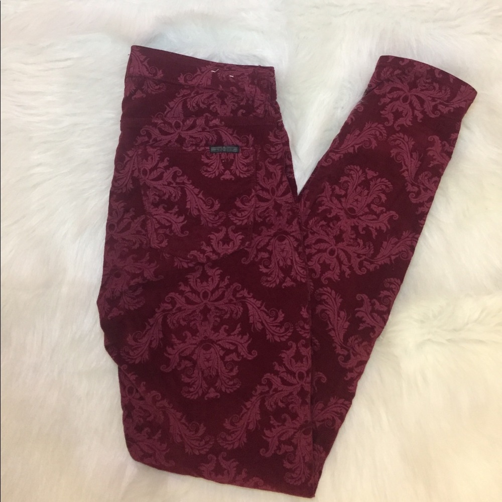 Hudson red velvet pants. Size 26